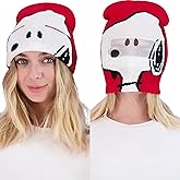Peanuts Snoopy Beanie Hat, Knit Roll Down Cuffed Winter Cap