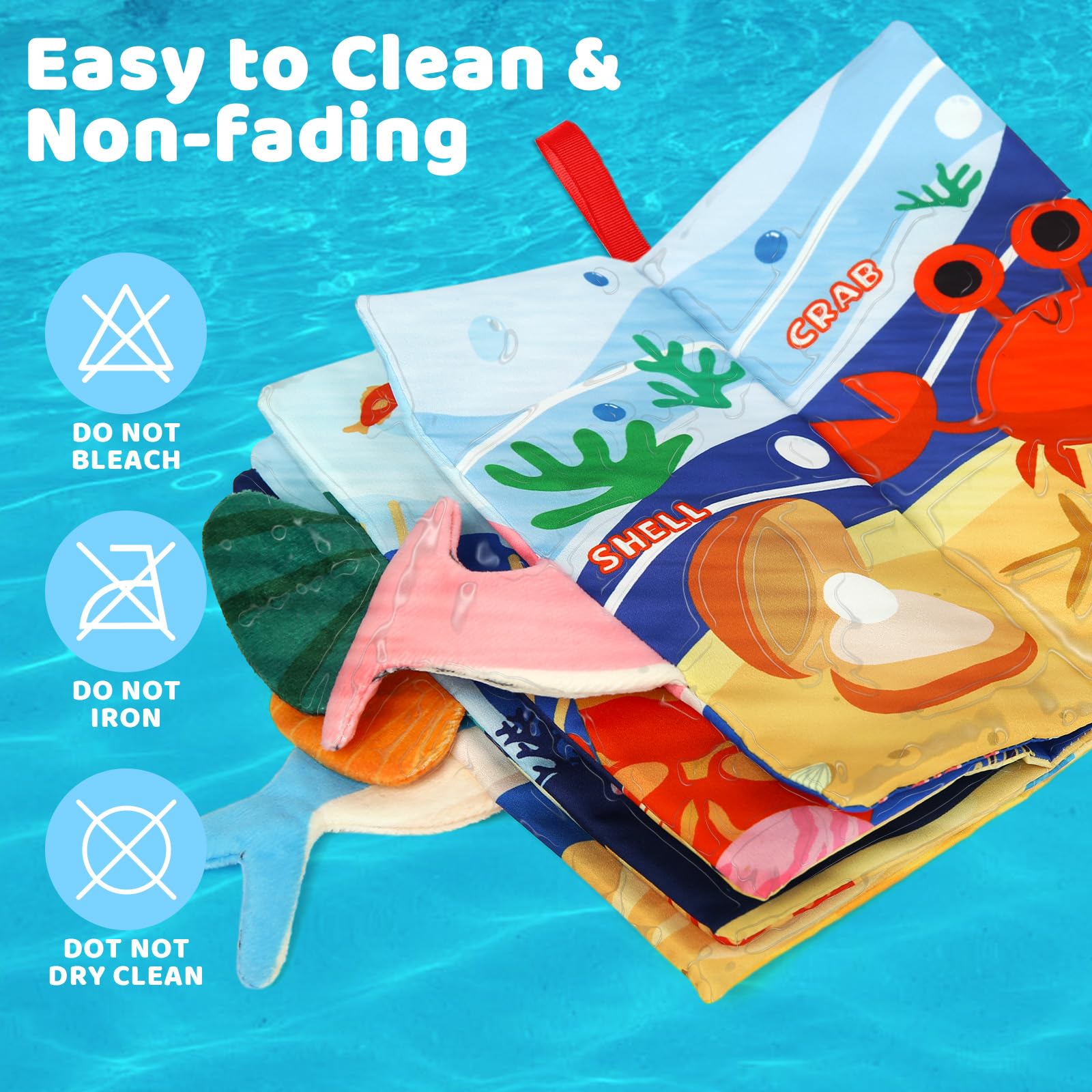 2PCS Baby Books - Montessori Toys Cute Animal Theme Baby Cloth Books 6 to 12 Months, Soft Stuffed High Contrast Crinkle Infant Sensory Toys, Boys&Girls Kids Early Learning Gifts