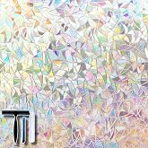 Volcanics Window Privacy Film, Stained Glass Rainbow Cling, 17.5" x 78.7" | with Installation Tools, Static Window Clings, No