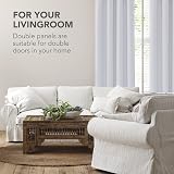 Deconovo Grey White Curtain Ring Top Panel 140x180cm Blackout Thermal view 5