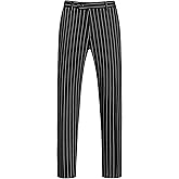 MOGU Men’s Striped Slim Fit Dress Pants – Lightweight Flat Front Pinstripe Suit Trousers, Business Casual Slacks