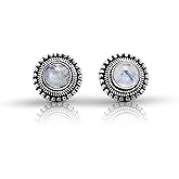 Koral Jewelry Sterling Silver Moonstone Big Stud Earrings