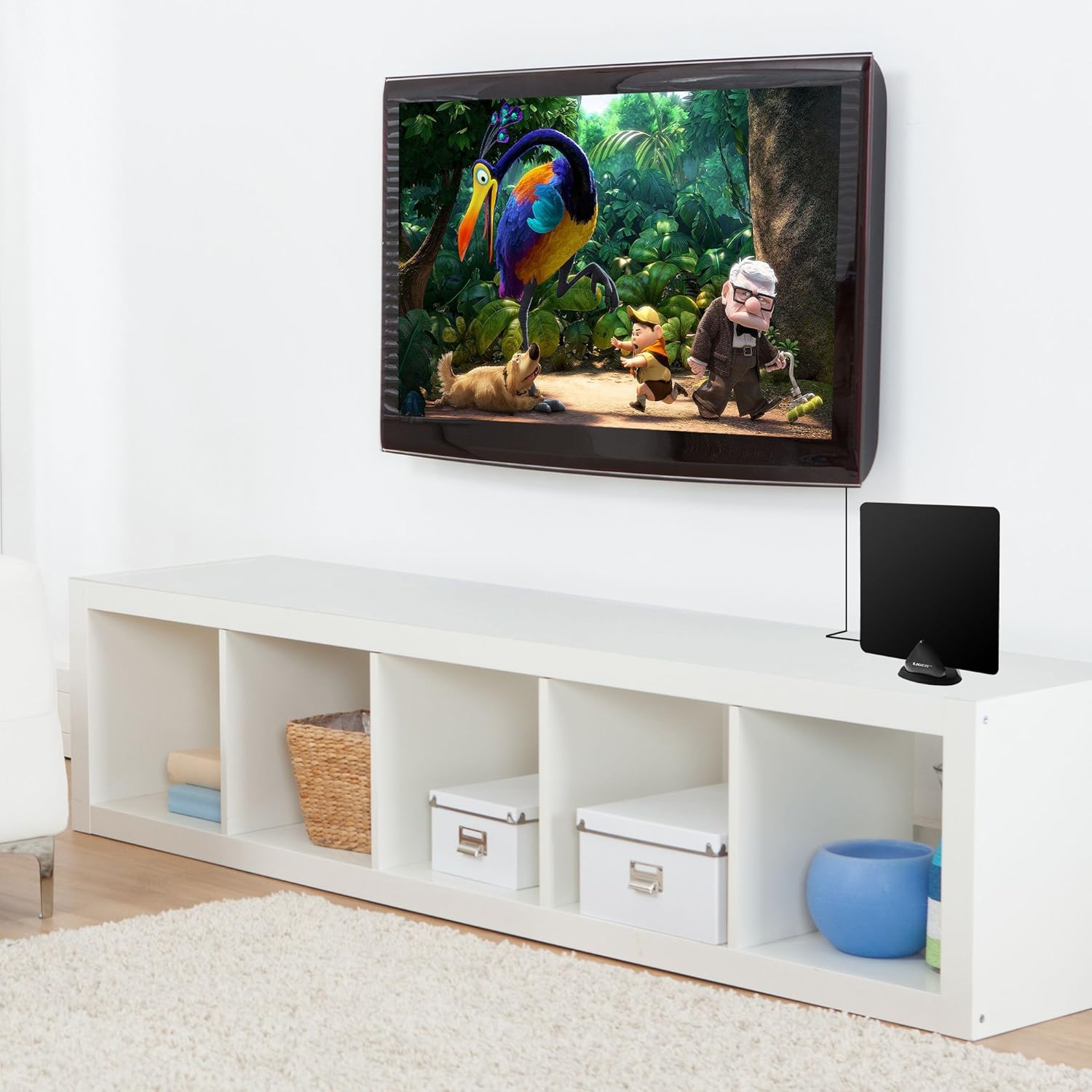 4K HDTV Antenna, Liger Ultra-Thin Indoor Antenna - Receive HD 4K Television Signals for Free - Plugs Directly Into Your TV - Includes Adhesive & Stand: Electronics