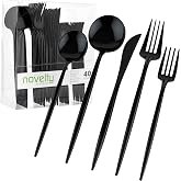 Novelty Modern Flatware Cutlery Combo Set (Black, 40)