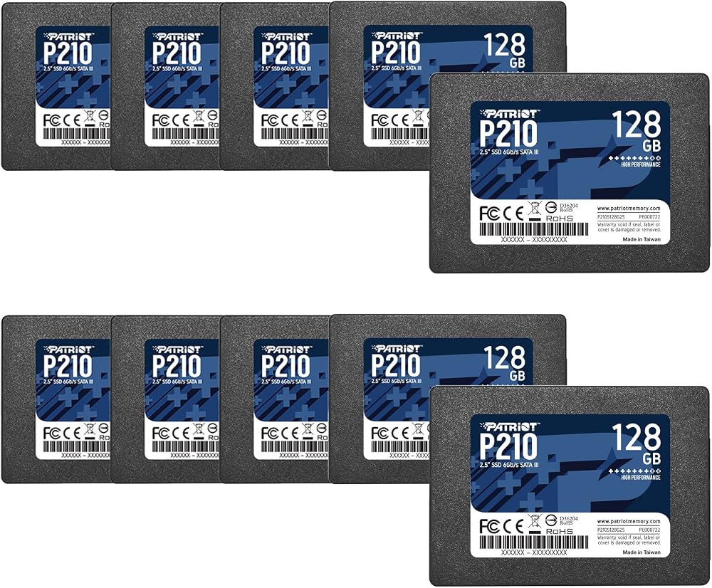 Patriot P210 SATA 3 128GB 2.5 Inch Internal SSD 10 Pack P210S128G25