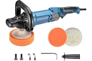 DONG CHENG DongCheng Buffer Polisher, 1250W Car Buffer with 600-3500 RPM. 7 Inch Mini Polisher with 8 Variable Speed, Detachable D-shape Handle, Car Buffer Waxer for Car/Boats Detailing and Waxing
