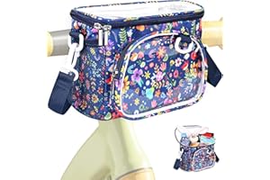 ZOMICE Kids Bike Basket, Front Handlebar Bag for Kids Girls Bikes, Waterproof Small Bike Basket with Zipper for Toddler Scooter Tricycle Bicycle