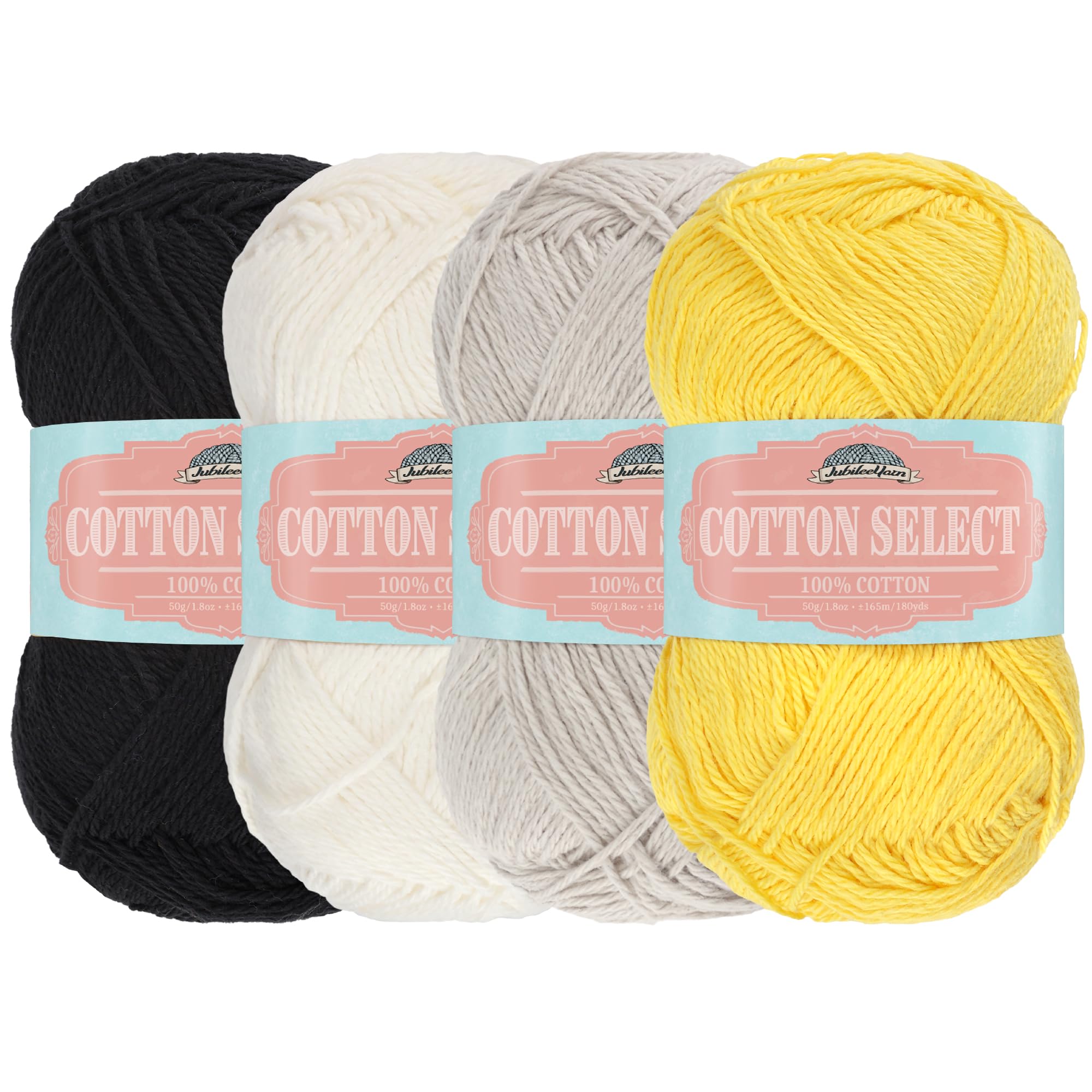JubileeYarn Cotton Select Yarn - Sport Weight - 50g/Skein - Inspiration Assortment 86-4 Skeins — image 1