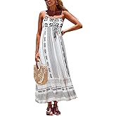 CUPSHE Women's Summer Dresses Spaghetti Straps Sleeveless Beach Boho Ruffled Tassel Vacation Maxi Lace Long Dress