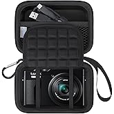 Lacdo Camera Carrying Case for Panasonic LUMIX ZS99/LX10/ZS80/ZS100/ZS70/ZS200/ZS60 Point and Shoot Digital Camera, Protective Camera Storage Trave Bag, Mesh Pocket fits Batteries, Cable, Black+Black