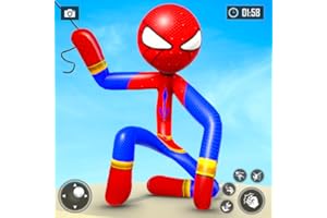 Super Stickman Rope Hero: Flying Spider Warrior vs Mafia Crime City