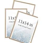 UPWOIGH 11x14 Oak Wood Picture Frame-Minimalist 11x14in Poster Frame, 11"x14" Frame Wood, Natural Solid Wooden Picture Frames for Wall Art Photo Prints,Set of 3