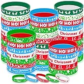 Tondiamo 500 Pcs Christmas Silicone Bracelets - Rubber Wristbands Bulk Bracelet Merry Christmas Party Favors for Kids & Adults Stocking Stuffers Decorations Gifts Supplies Favors, 10 Styles