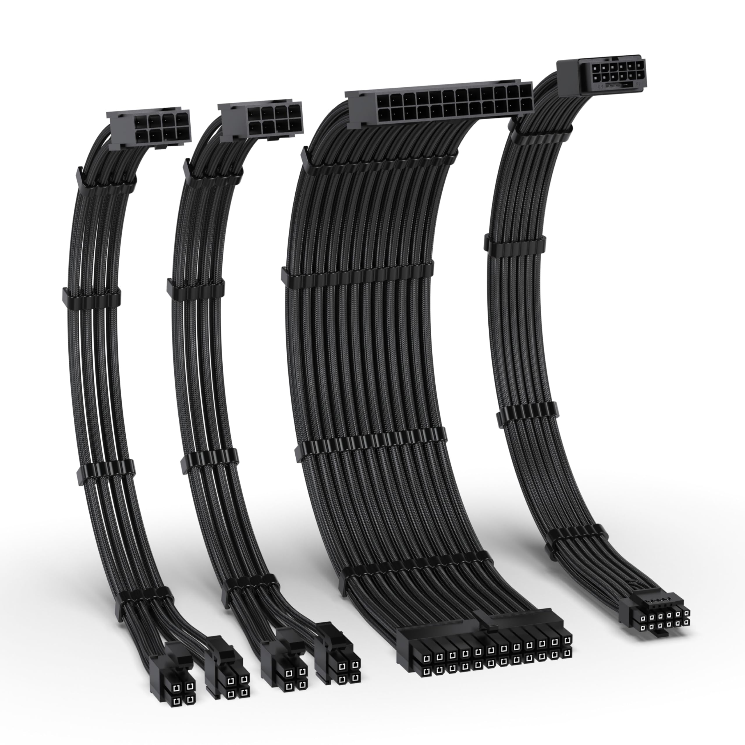 Photo 1 of ** factory sealed**EZDIY-FAB 12VHPWR PSU Cable Extension Kit for RTX 50/40 Series,16AWG PCIE 5.0 Power Supply Cable Extension- 1x 24 Pin ATX /2X 8Pin (4+4) EPS / 1x12+4 Pin GPU,Sleeve Cable 300MM with Combs-Black