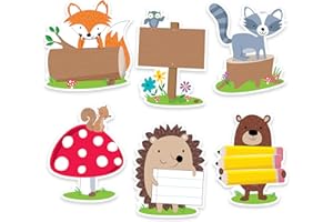 CTP Woodland Friends 6" Designer Cut-Outs, Bulletin Board Décor, Set of 36, 6” Each (Creative Teaching Press 6099)