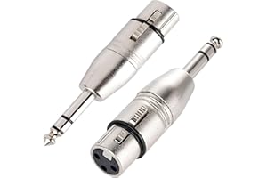 LanSenSu 2-Pack XLR Female to 1/4" TRS Adapter, Balanced Female XLR to Quarter Inch 6.35mm Male Adapters