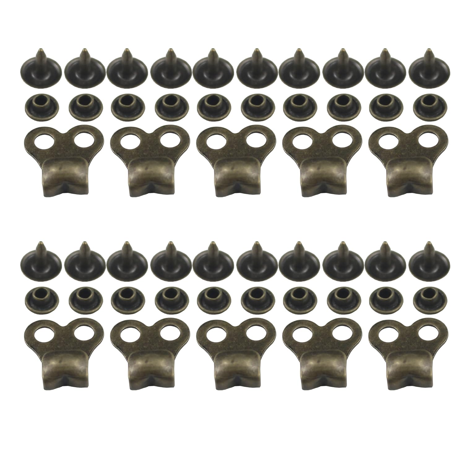 10 Gunmetal Boot Lace Hooks Fittings with Rivets Repair/camp/hike