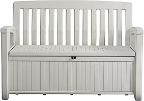 Chalet y jardín Patio Bench baúl, 227 Liters L, Color Blanco, 227 L 