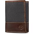 Timberland Men's Canvas & Leather Trifold Wallet, Blue, One Size