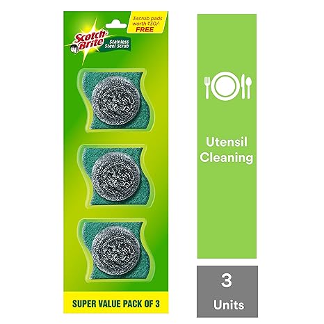 Scotch-Brite Stainless Steel Scrub - Pack of 3