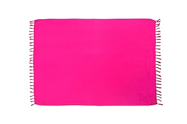 MANUMAR Damen Sarong blickdicht | Pareo Strandtuch mit Schnalle | Leichtes Wickeltuch mit Fransen | 155x115 cm und 225x115 cm