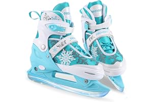 OBENSKY Snowflake Ice Skates for Kids | Adjustable Ice Hockey Skates for Toddlers Girls and Boys | Fun Ice Skating Shoes for Outdoor and Rink | Soft and Comfortable Lining | Great for Her Him