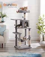 Feandrea Cat Tree Tower 143 cm Multi Level Plush Condo with 4 Scratching Posts view 2