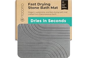 TOSORO - Stone Bath Mat, Diatomaceous Earth Non-Slip Stone Shower Mat - Quick Drying Absorbent Bath Mats for Bathroom - Elegant & Modern Design, Easy to Clean (23.5 x 15) - Graphite