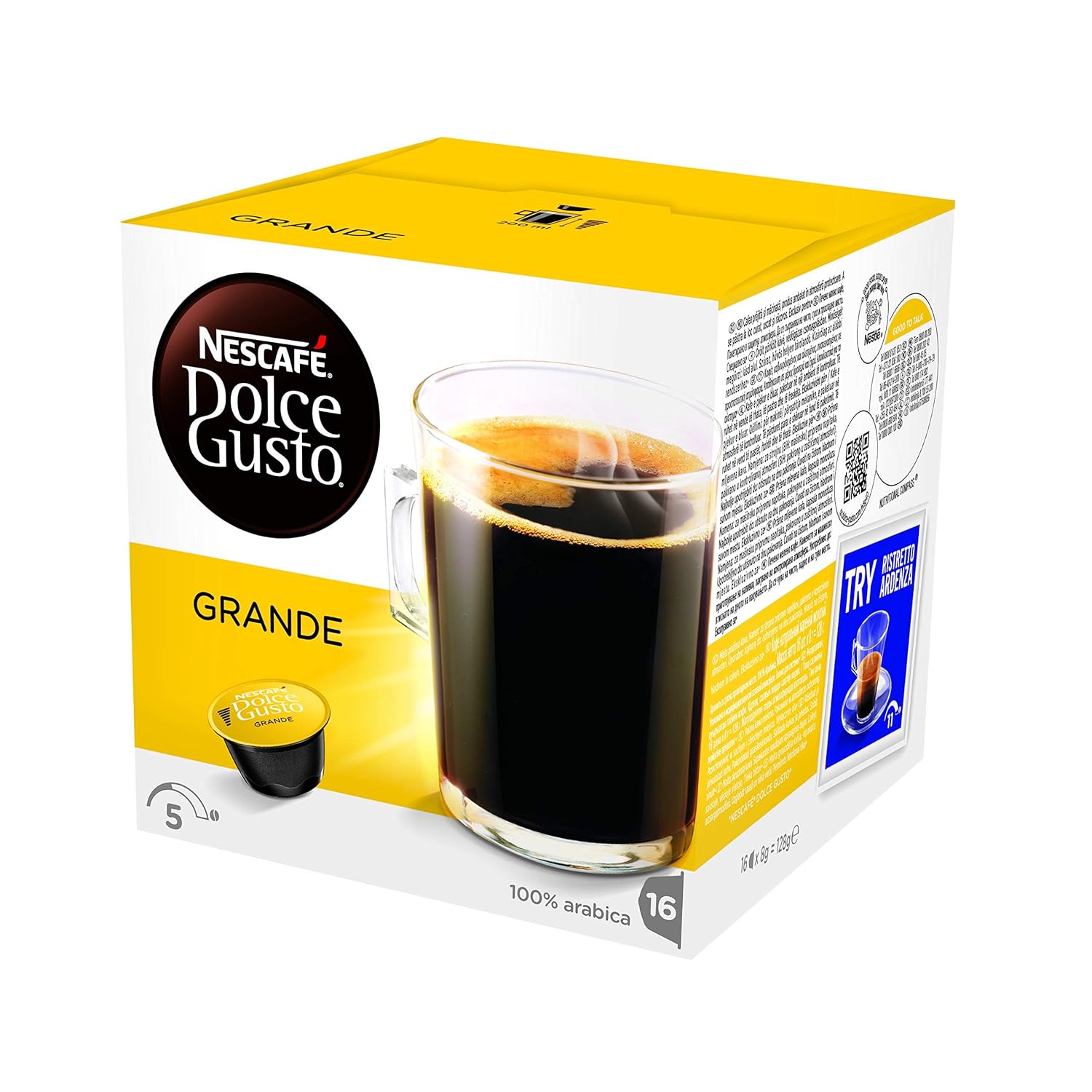 Nescafé Dolce Gusto Grande, Pack of 3 (Total 48 Capsules, 48 Servings