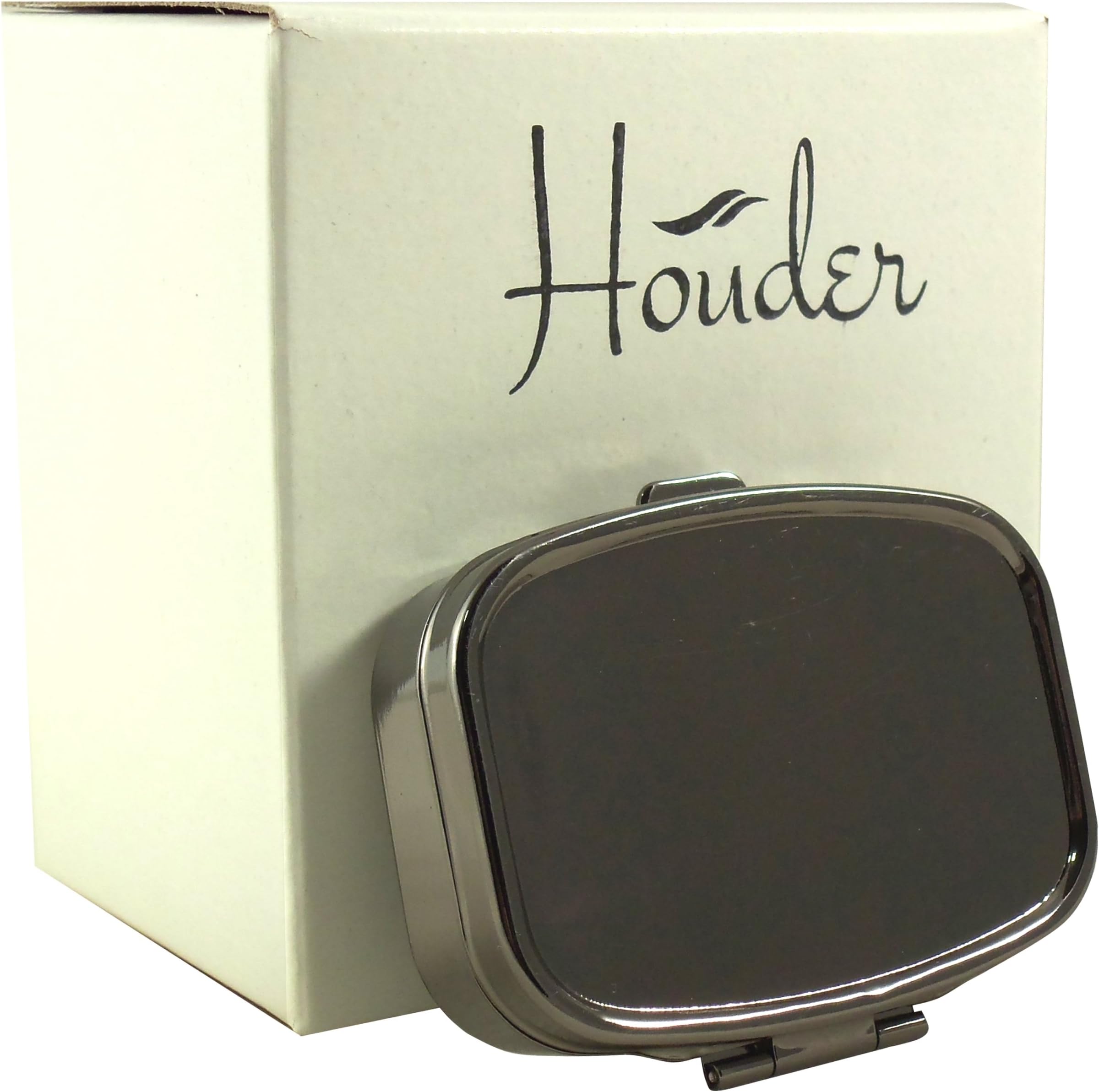 Houder Classy Gray Metal Pill Box Decorative Pill Case with Gift Box - Carry ...
