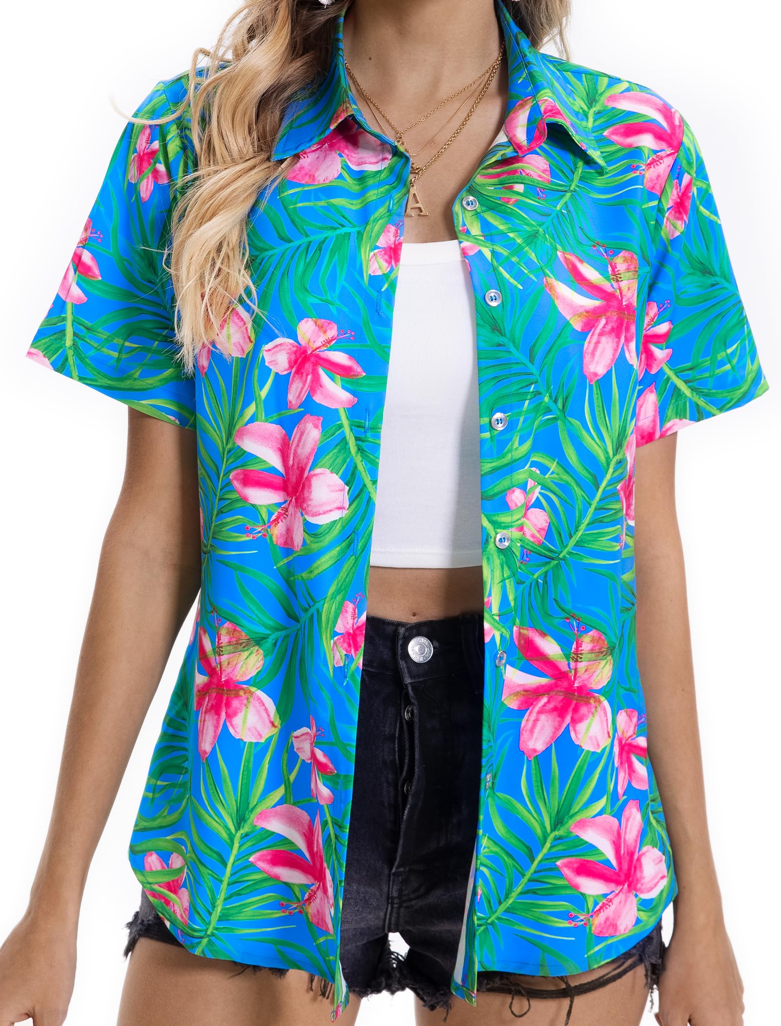 Hawaiian Shirts for Women, Summer Tropical Shirts
