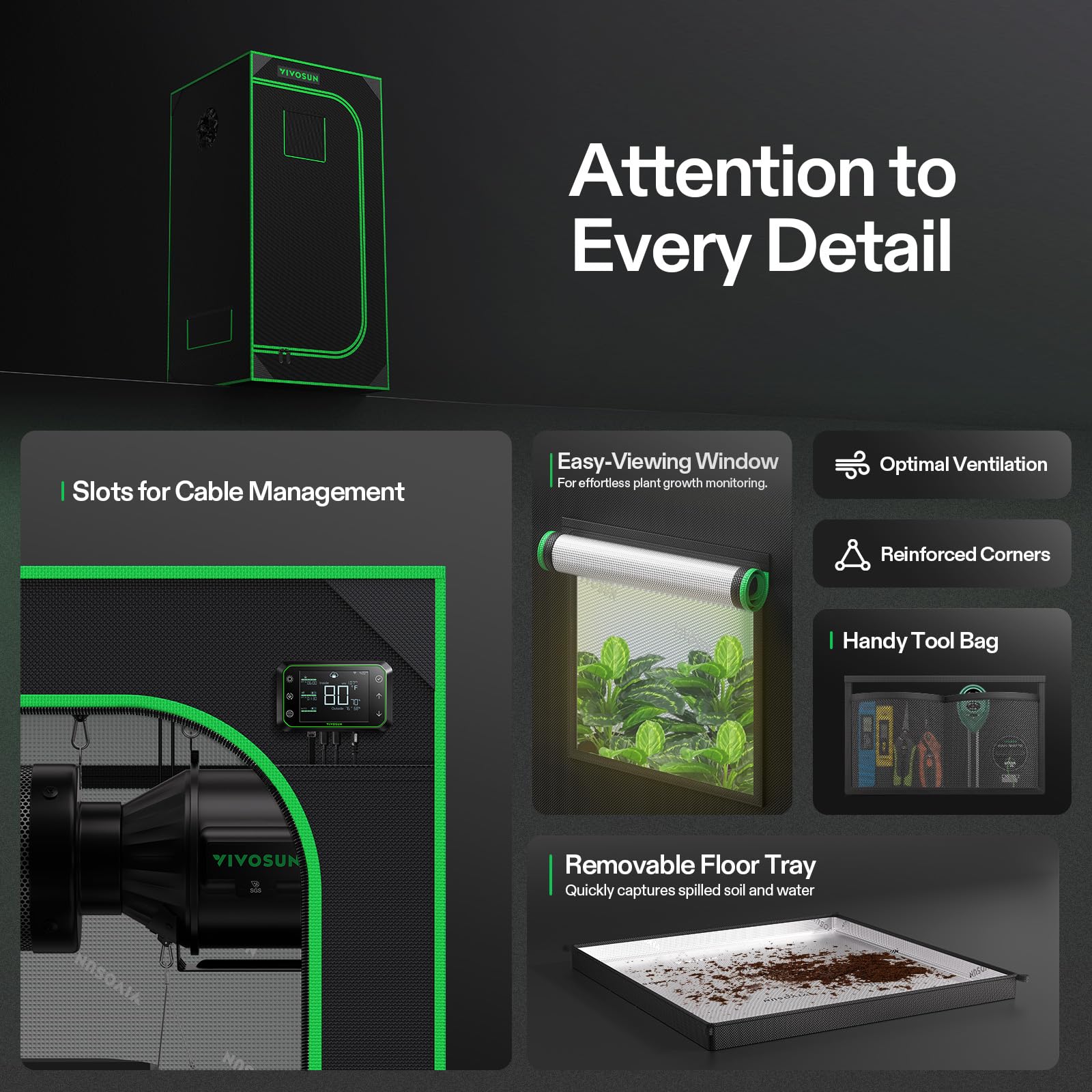 VIVOSUN S224 2x2 Grow Tent, 24