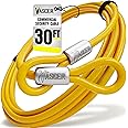 Vascer 30FT (1/2") Commercial Security Cable with Loops - Galvanized Braided Steel Security Cable to Secure High Value Equipment - PVC-Coated Anti Theft Locking Cable for Trailers, Mowers, E-Bikes