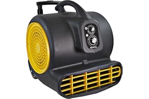Comfort Zone 1HP/6.9AMP, High Velocity Air Mover Carpet Dryer with Timer and Adjustable Angles, 3-Speed, Dries Wet & Damp Spaces, Basement Floors, Fresh Paint, Carpets, 1900CFM, CZBC101T-EU