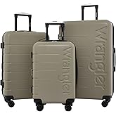 Wrangler Maverick 3 Piece Luggage Set, Silver Sage