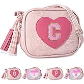 UIXIZQ Personalized Toddler Purse for Girls 2–10, Cute Little Girl Purse & Kids Wallet, Small Initial Shoulder Crossbody Bag, Birthday & Christmas Gift for Daughter(Pink,C)
