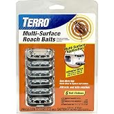 TERRO Multi-Surface Roach Bait Stations, 6-Pack | Indoor Cockroach Killer with Adhesive Strips for Walls and Cabinets, Ready-to-Use Pest Control Bait Traps for Home, T500