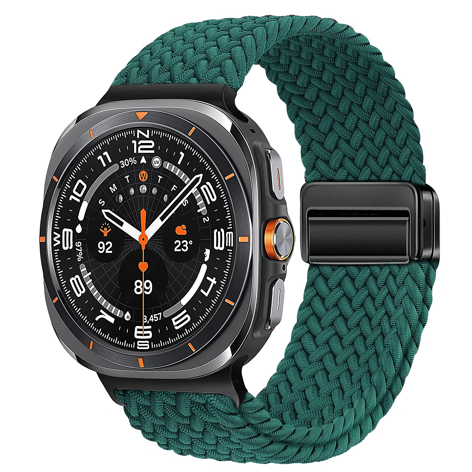 Nylon Bands for Samsung Galaxy Watch Ultra Bands 47mm (2025/2024),One Click No Gap Magnetic Fabric Braided Sport Strap for Galaxy Watch Ultra Band 47 mm for Men Women