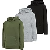 PURE CHAMP Boys Hoodies 3 Pack Fleece Pullover & Zip-Up Sweatshirts for Boys Kids Youth Plain Basic Everyday Wear Sizes 4-20