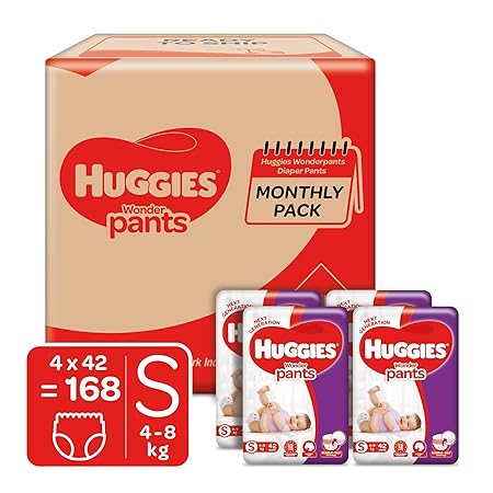 Huggies Wonder Pants Diapers Monthly Pack, Small (168 Count)