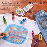 Shuttle Art Metallic Fabric Paint 18 Colors 60ml with Brushes Stencils view 4