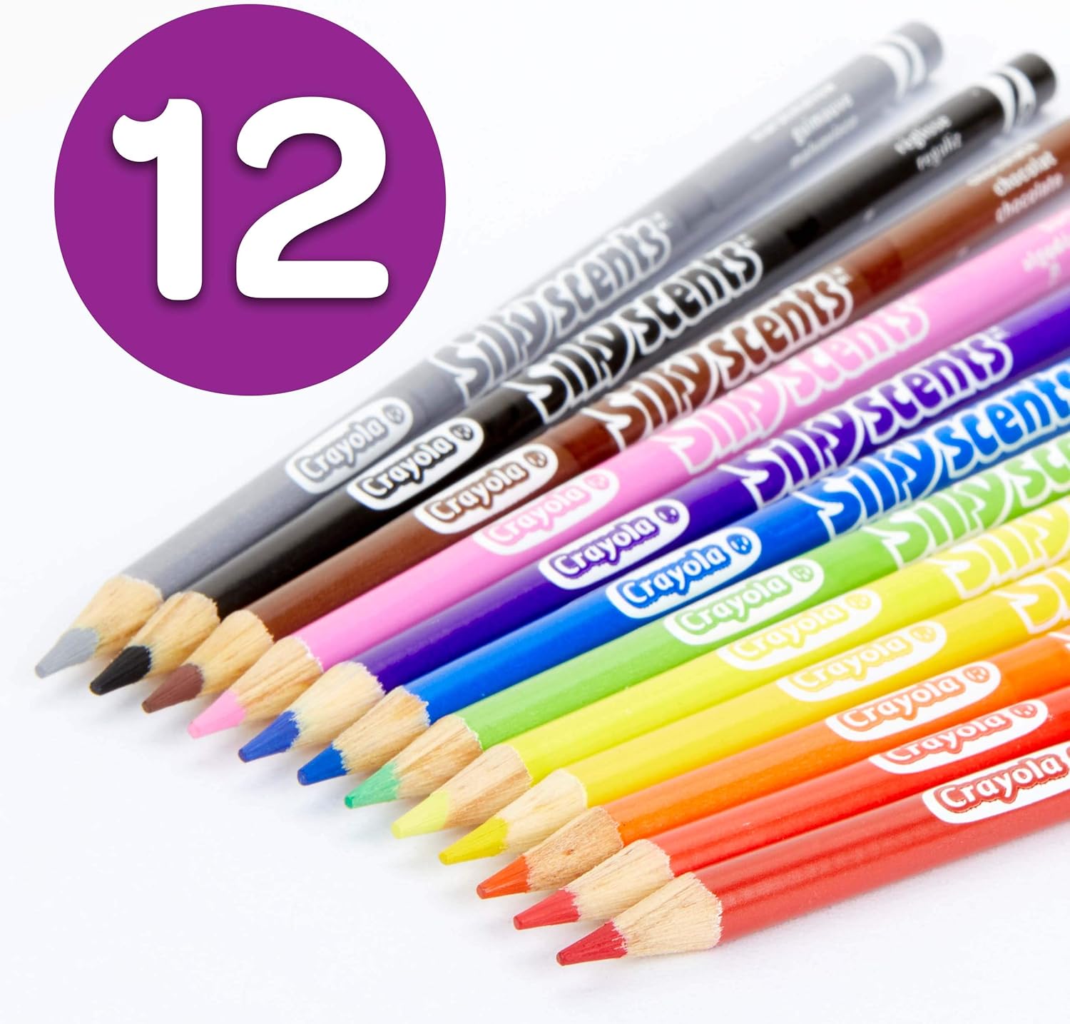 Crayola Silly Scents Scented Colored Pencils, Gift for Kids, 12ct, Assorted, 0.3 x 3.5 x 8.4 inches: Toys & Games