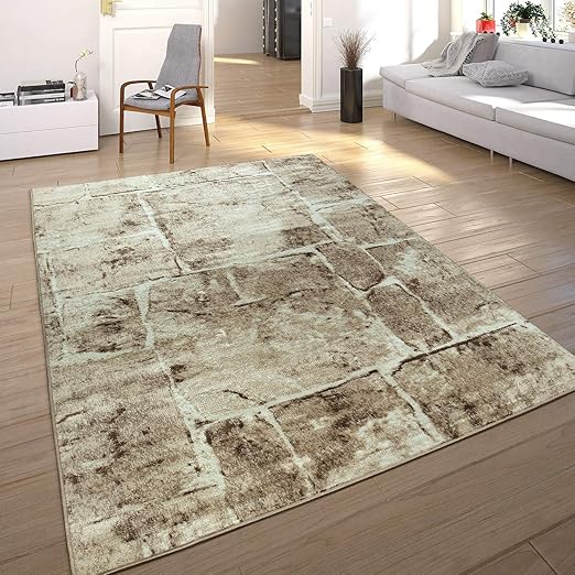 Paco Home Designer Teppich Modern Trendig Meliert Steinoptik Mauer Muster Wohnzimmer Braun Grosse 160x220 Cm Amazon De Kuche Haushalt