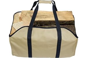 YELAIYEHAO Premium Firewood Log Carrier & Tote Bag - Extra Large Durable - Best for Fireplaces - Wood Stoves - Firewood - Logs - Camping - Beaches - Landscaping! (LARG, darkkhaki)