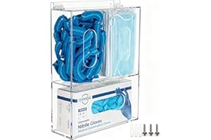 SEANADO Acrylic Disposable Glove Box Face Mask Dispenser Holder Triple Glove Rack Hairnet Tissue Napkin Dispenser with Lid fo