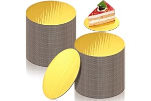 Newtay 100 Pcs 5 Inch Cake Board Round Mini Cardboard Cake Circle Boards Grease Proof Tray Base for Baking Pastry(Gold)