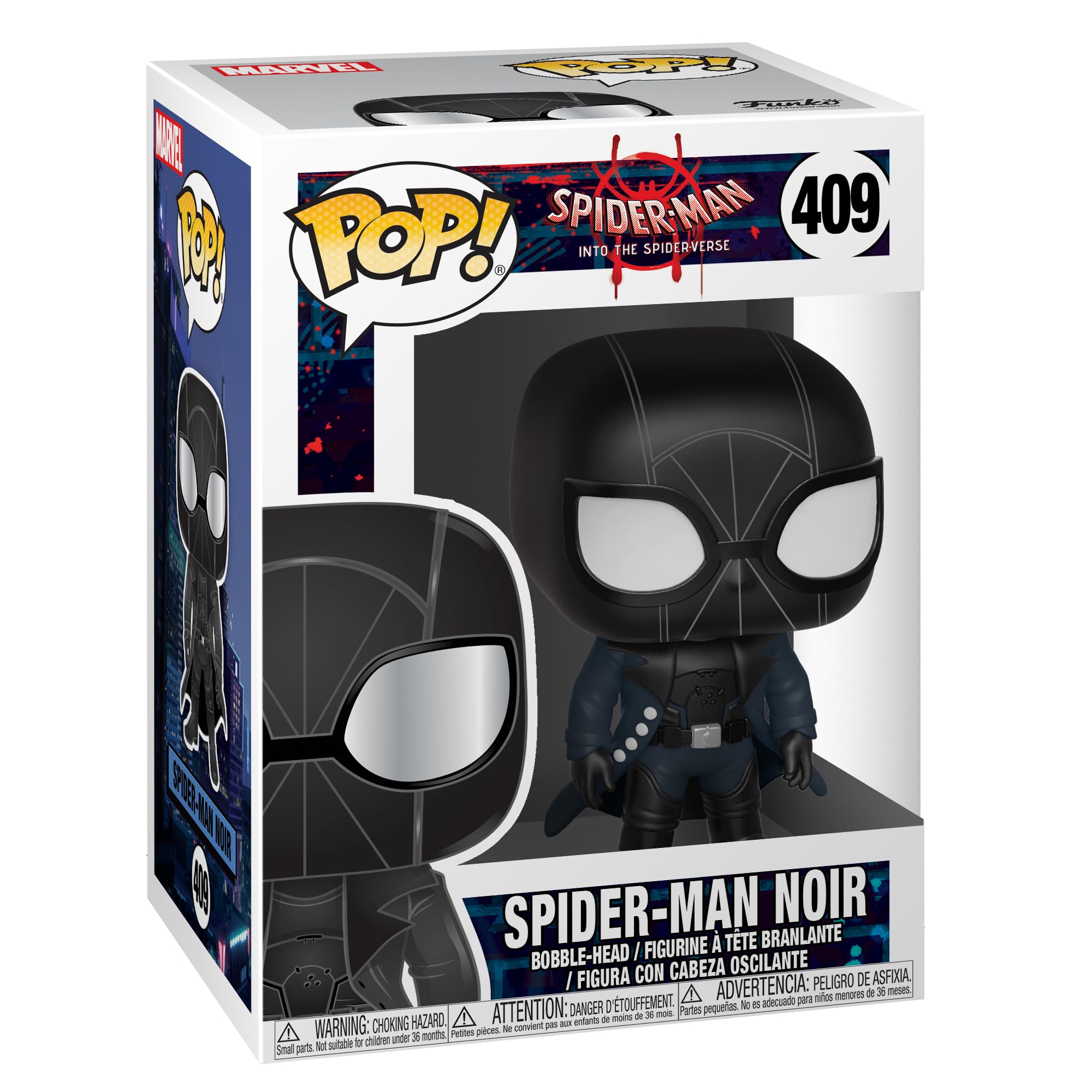 Funko POP! Bobble: Marvel: Spider-Man: Into the Spider-Verse: Spider-Man Noir