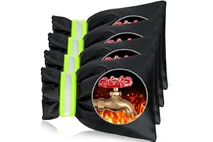 LUCDNC Outdoor Faucet Covers for Winter Freeze Protection 4 Pack Reusable Garden Faucet Cover Socks for Various Faucet Water Spigot Pipe Hose Bib,Waterproof Insulated Anti-Freeze Covers-Reflective Velcro