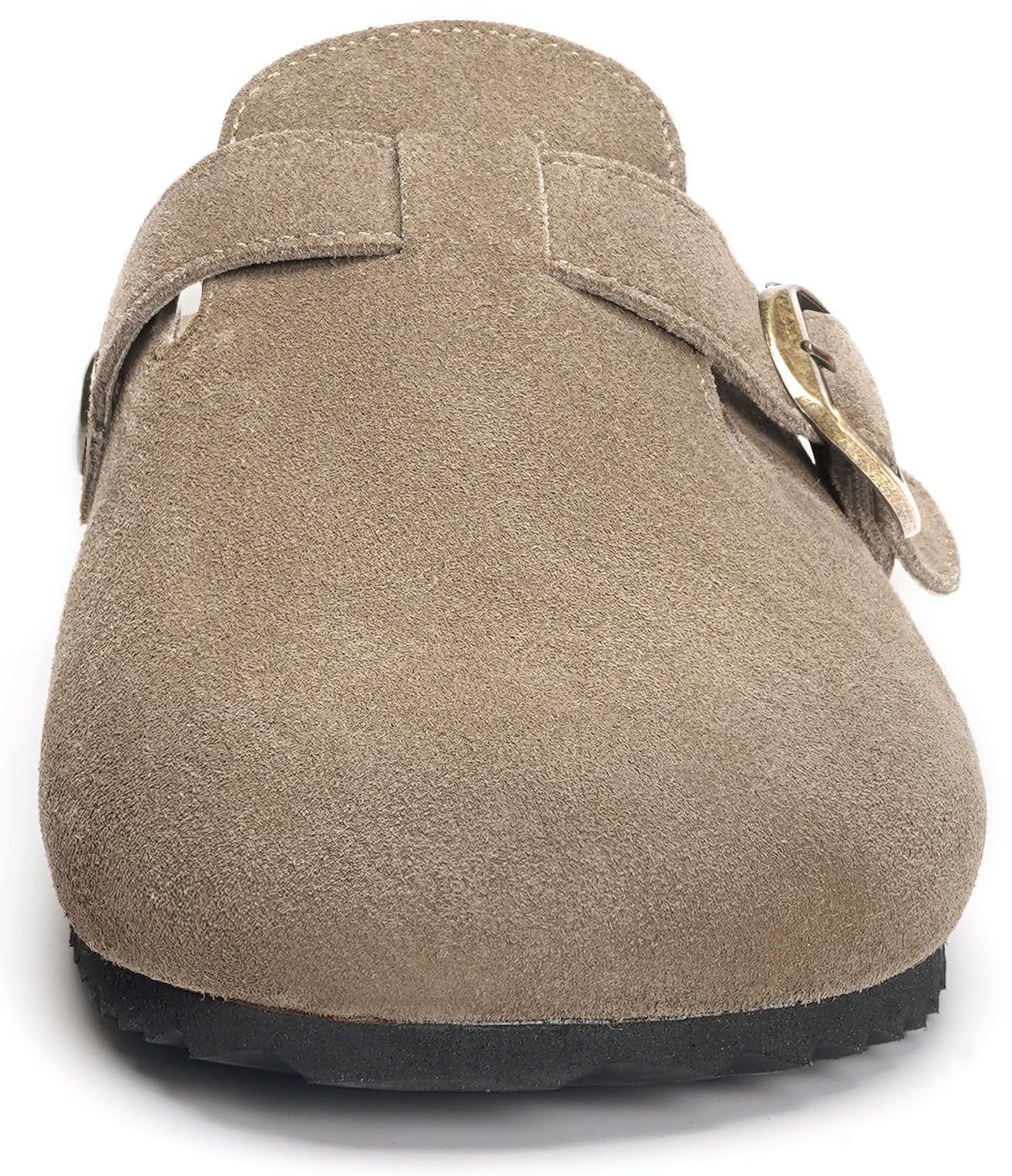 Intini Womens Suede Clogs Mens Genuine Leather Mules Cork Footbed Sandals with Arch Support