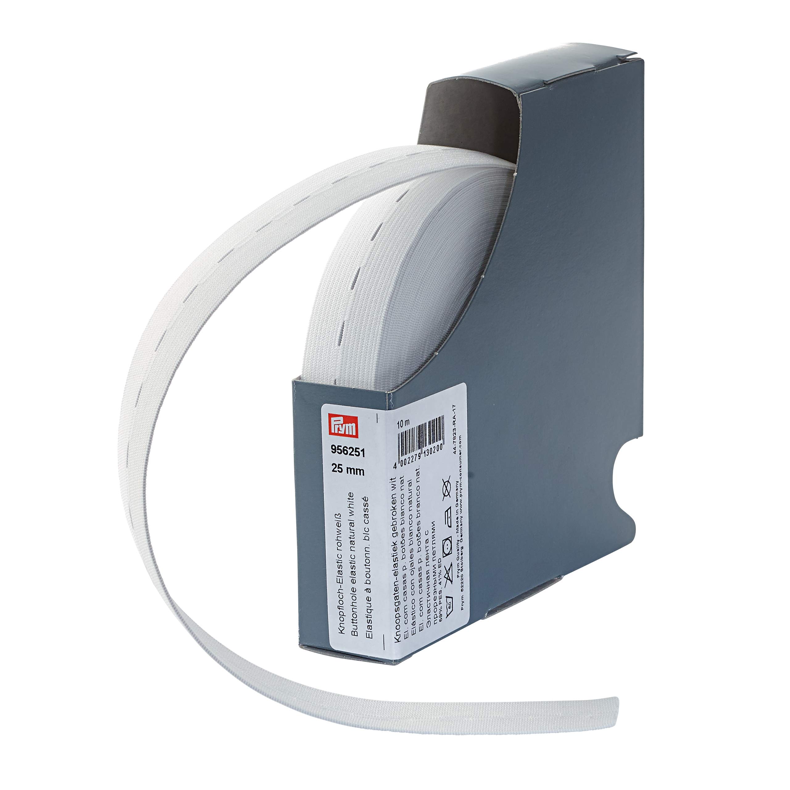 Prym - Prym Buttonhole Woven Off White (25mm, 10m) Elastic - 1 Unit